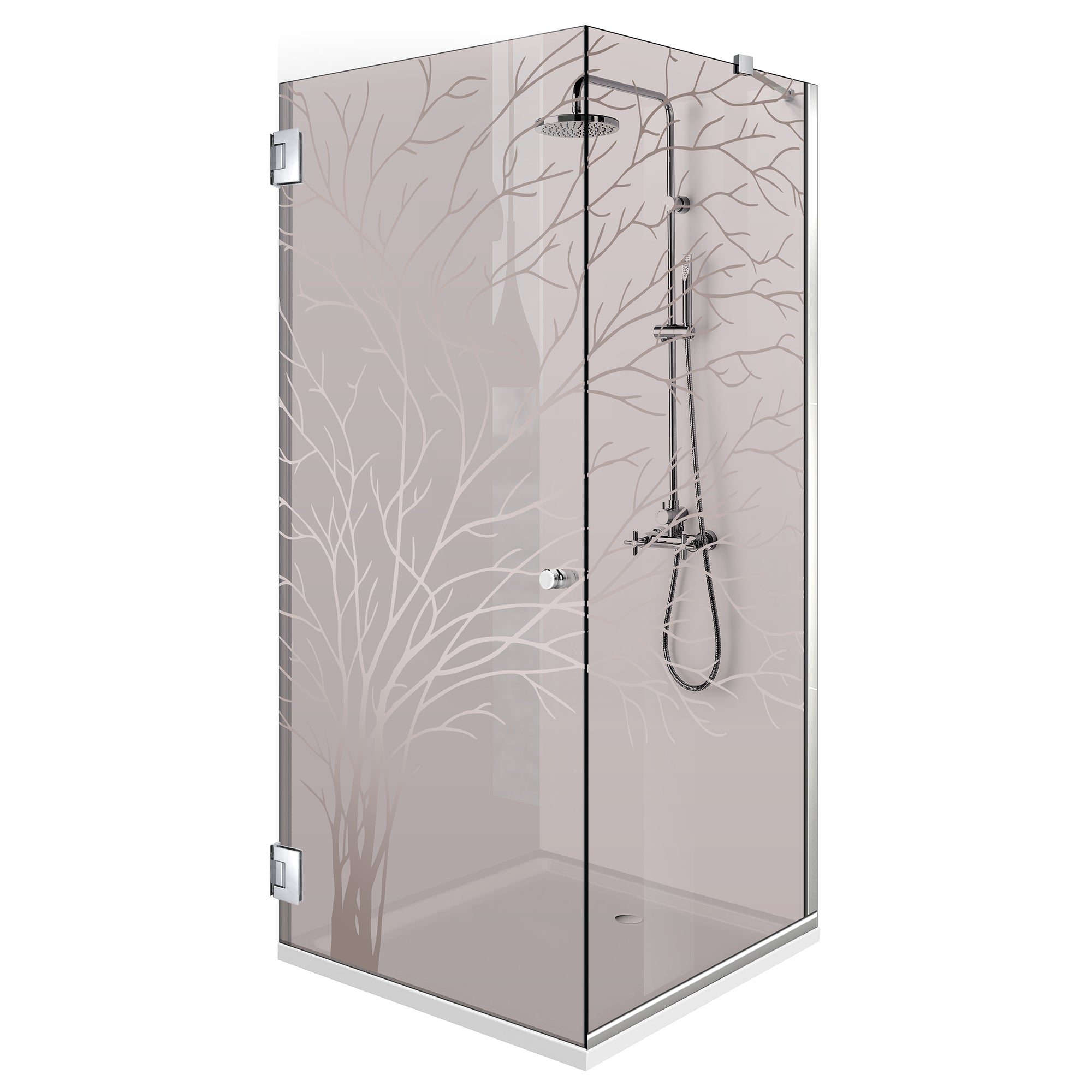 Cabina doccia con porta battente #Bronzo