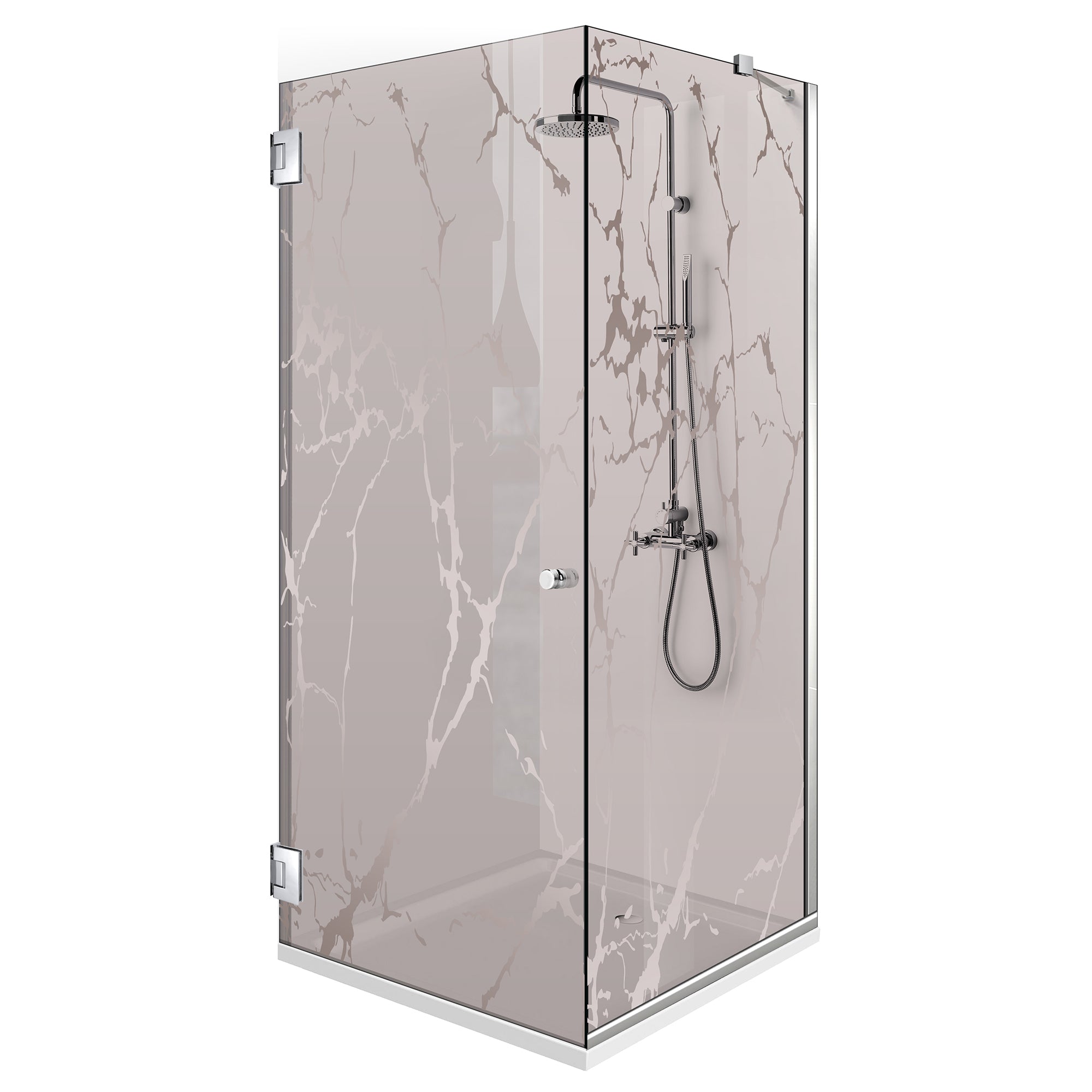 Cabina doccia con porta battente #Bronzo