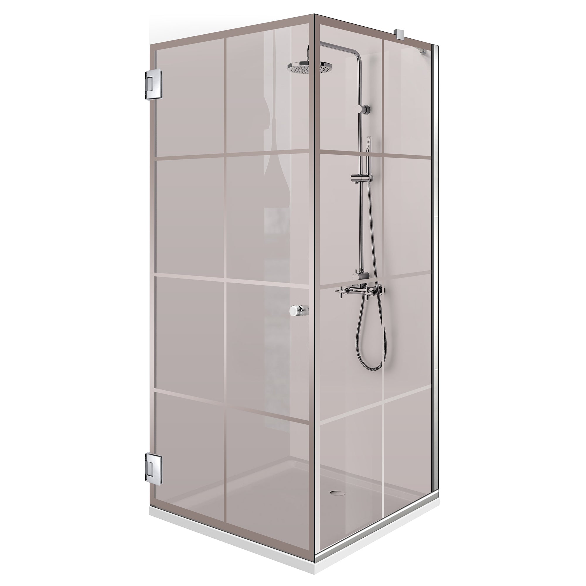 Cabina doccia con porta battente #Bronzo