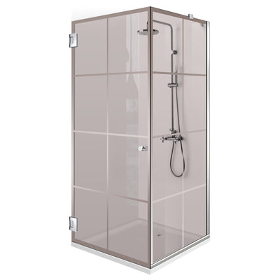 Cabina doccia con porta battente #Bronzo