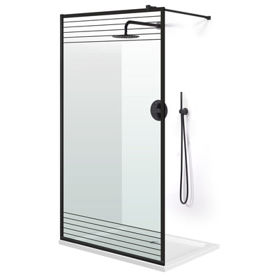 Paravan dus Walk-in, Perete dus  Negru, #Clara