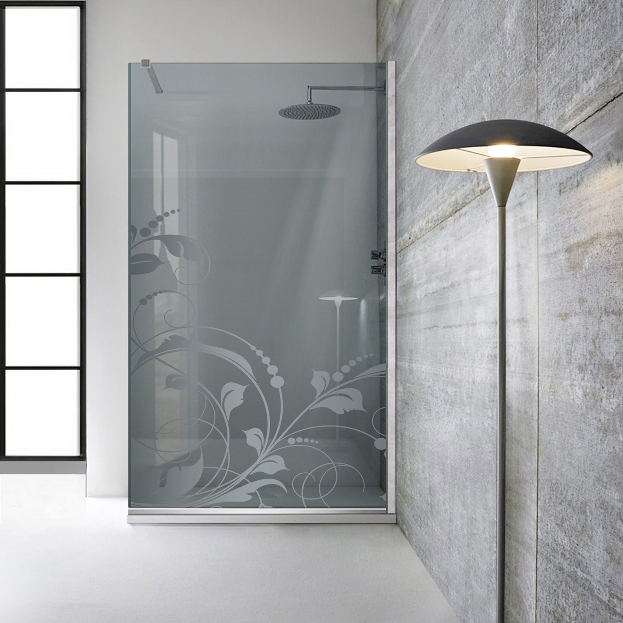 Paravan dus Walk-in, Perete dus  Inox, #Gri #Szürke